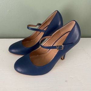 Journee Collection Blue Mary Jane Heels